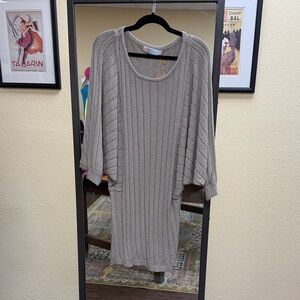 Free People beach Ribbed Knit Sweater dress in Taupe